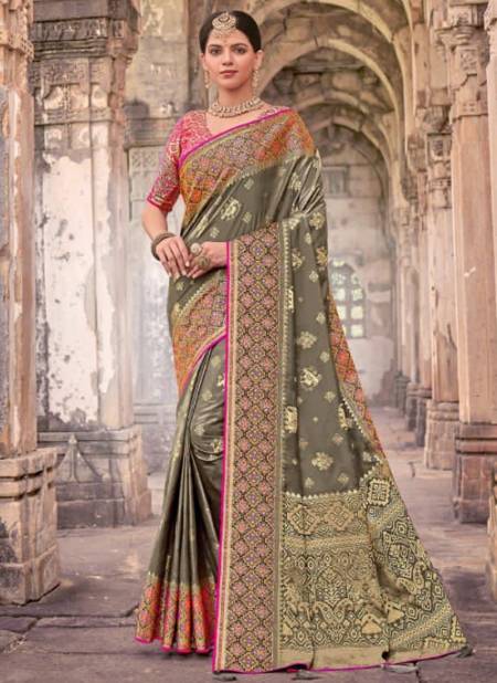 Gray Colour Prerana New Latest Designer Festive Wear Semi Silk Saree Collection 1807